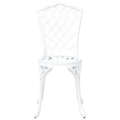 Cadeira de Jardim 2 pcs Branco 55 x 56.5 x 91cm Alumínio