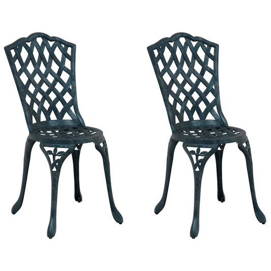 Cadeira de Jardim 2 pcs Verde 55 x 56.5 x 91cm Alumínio