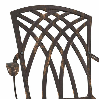 Cadeira de Jardim 2 pcs Bronze 55 x 56.5 x 91cm Alumínio