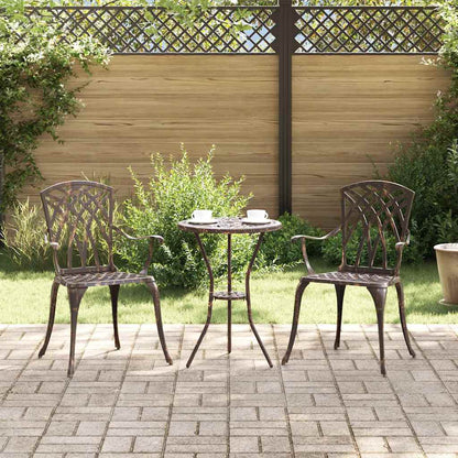 Cadeira de Jardim 2 pcs Bronze 55 x 56.5 x 91cm Alumínio