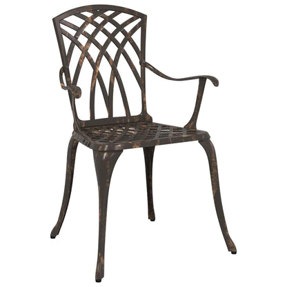 Cadeira de Jardim 2 pcs Bronze 55 x 56.5 x 91cm Alumínio