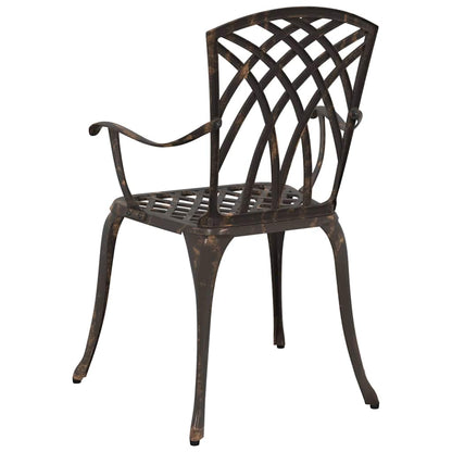 Cadeira de Jardim 2 pcs Bronze 55 x 56.5 x 91cm Alumínio