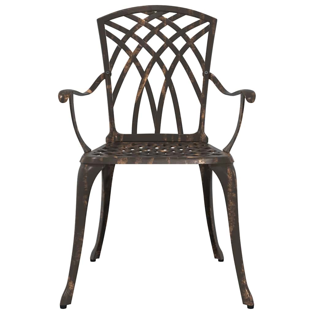 Cadeira de Jardim 2 pcs Bronze 55 x 56.5 x 91cm Alumínio