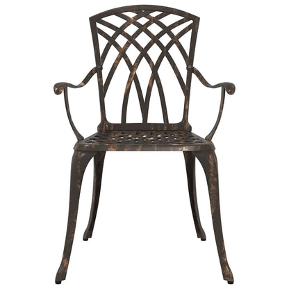Cadeira de Jardim 2 pcs Bronze 55 x 56.5 x 91cm Alumínio