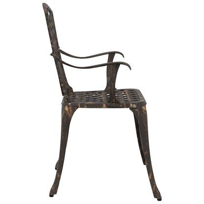 Cadeira de Jardim 2 pcs Bronze 55 x 56.5 x 91cm Alumínio