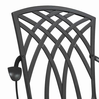 Cadeira de Jardim 2 pcs Preto 55 x 56.5 x 91cm Alumínio