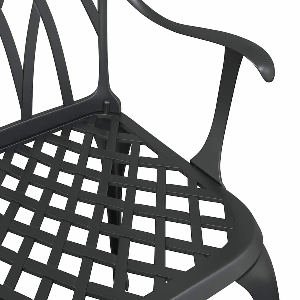Cadeira de Jardim 2 pcs Preto 55 x 56.5 x 91cm Alumínio