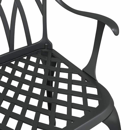 Cadeira de Jardim 2 pcs Preto 55 x 56.5 x 91cm Alumínio