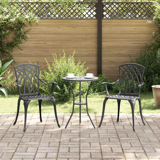 Cadeira de Jardim 2 pcs Preto 55 x 56.5 x 91cm Alumínio