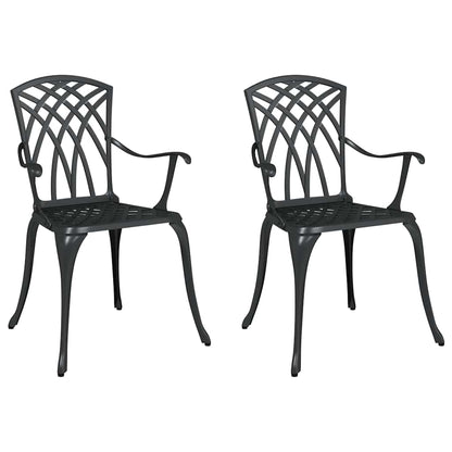 Cadeira de Jardim 2 pcs Preto 55 x 56.5 x 91cm Alumínio