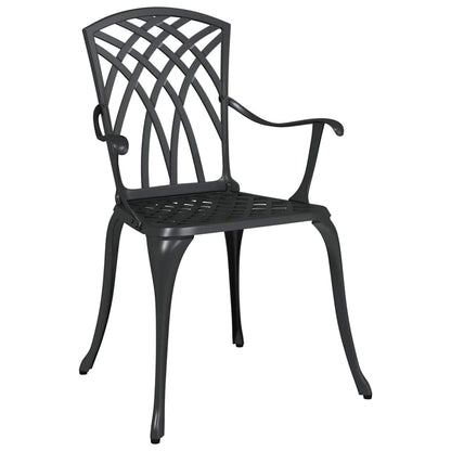 Cadeira de Jardim 2 pcs Preto 55 x 56.5 x 91cm Alumínio