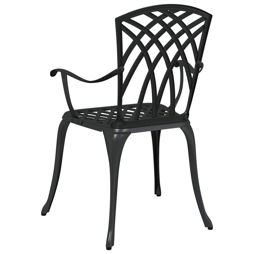 Cadeira de Jardim 2 pcs Preto 55 x 56.5 x 91cm Alumínio