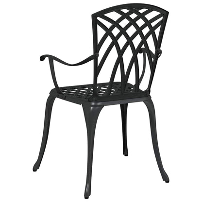 Cadeira de Jardim 2 pcs Preto 55 x 56.5 x 91cm Alumínio