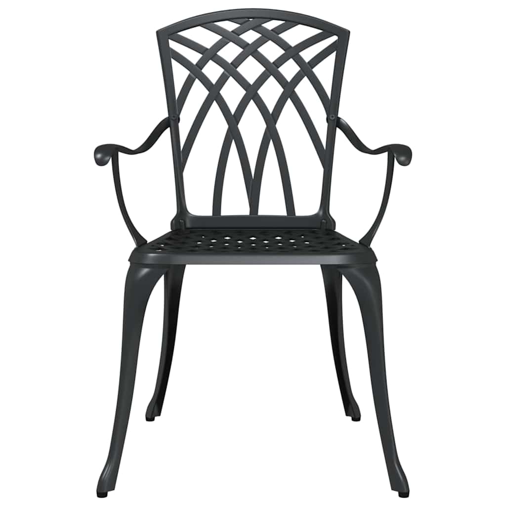 Cadeira de Jardim 2 pcs Preto 55 x 56.5 x 91cm Alumínio
