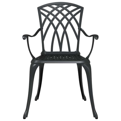 Cadeira de Jardim 2 pcs Preto 55 x 56.5 x 91cm Alumínio