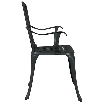 Cadeira de Jardim 2 pcs Preto 55 x 56.5 x 91cm Alumínio