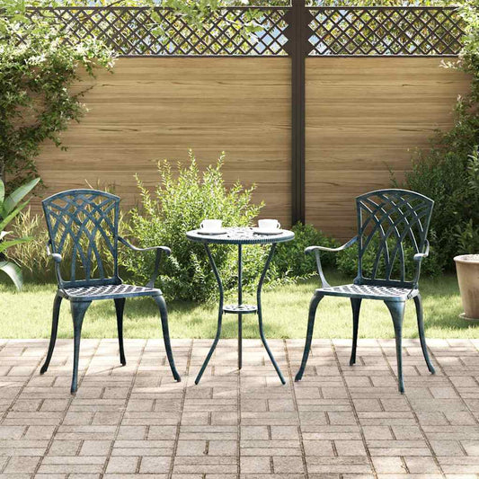 Cadeira de Jardim 2 pcs Verde 55 x 56.5 x 91cm Alumínio