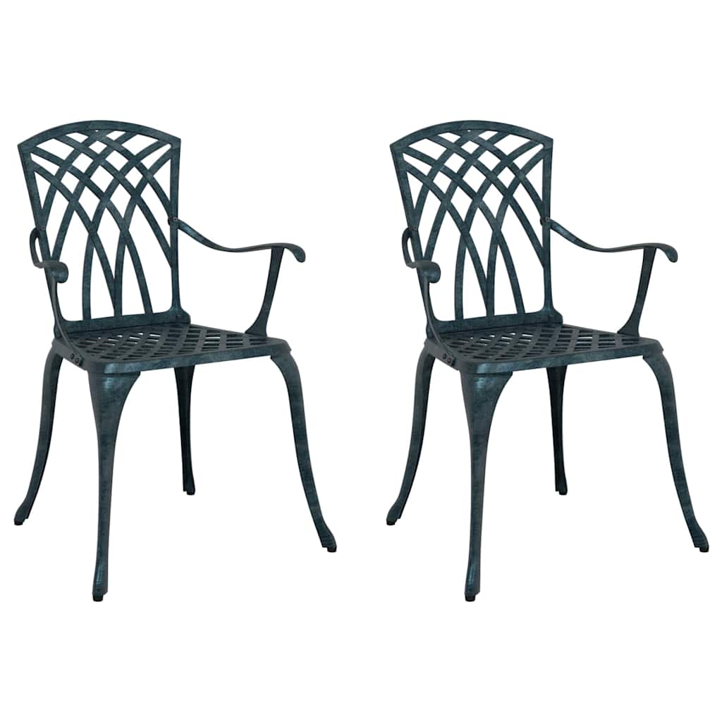 Cadeira de Jardim 2 pcs Verde 55 x 56.5 x 91cm Alumínio
