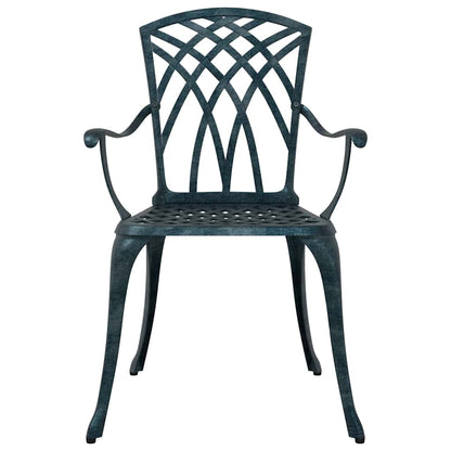 Cadeira de Jardim 2 pcs Verde 55 x 56.5 x 91cm Alumínio