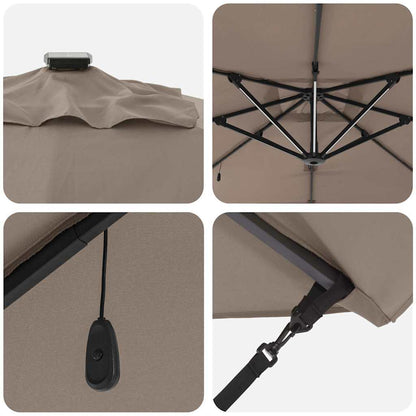 Guarda-sol Cinzento-acastanhado 286 x 284 x 270 cm