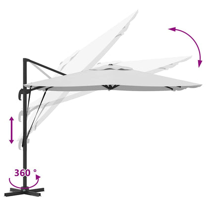 Parasol Roma Bege 286 x 284 x 265 cm Alumínio e Poliéster