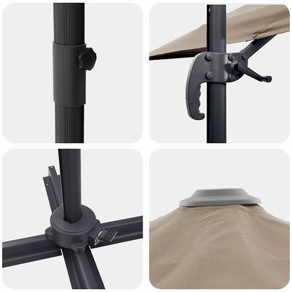 Parasol Roma Cinzento-acastanhado 286 x 284 x 265 cm