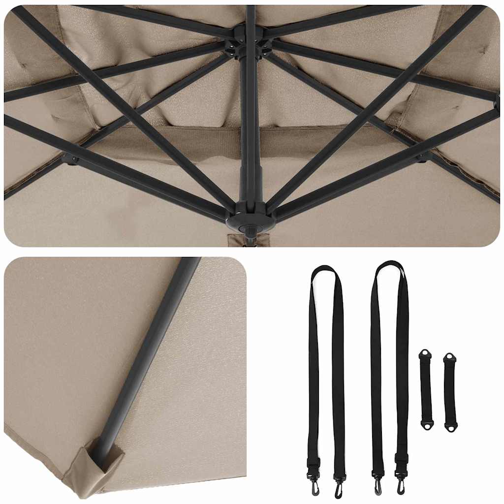 Parasol Roma Cinzento-acastanhado 286 x 284 x 265 cm