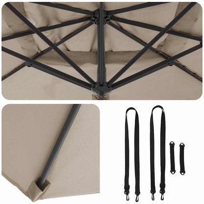 Parasol Roma Cinzento-acastanhado 286 x 284 x 265 cm