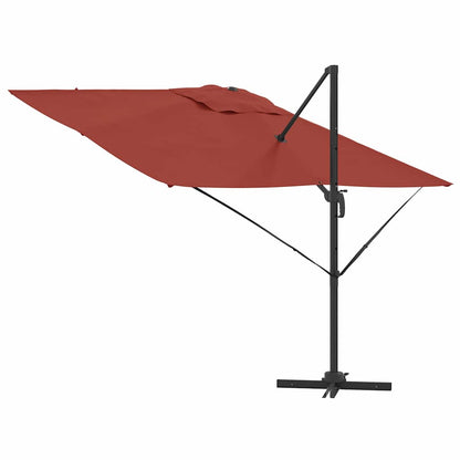 Parasol Roma Vermelho 286 x 284 x 265 cm Alumínio e Poliéster