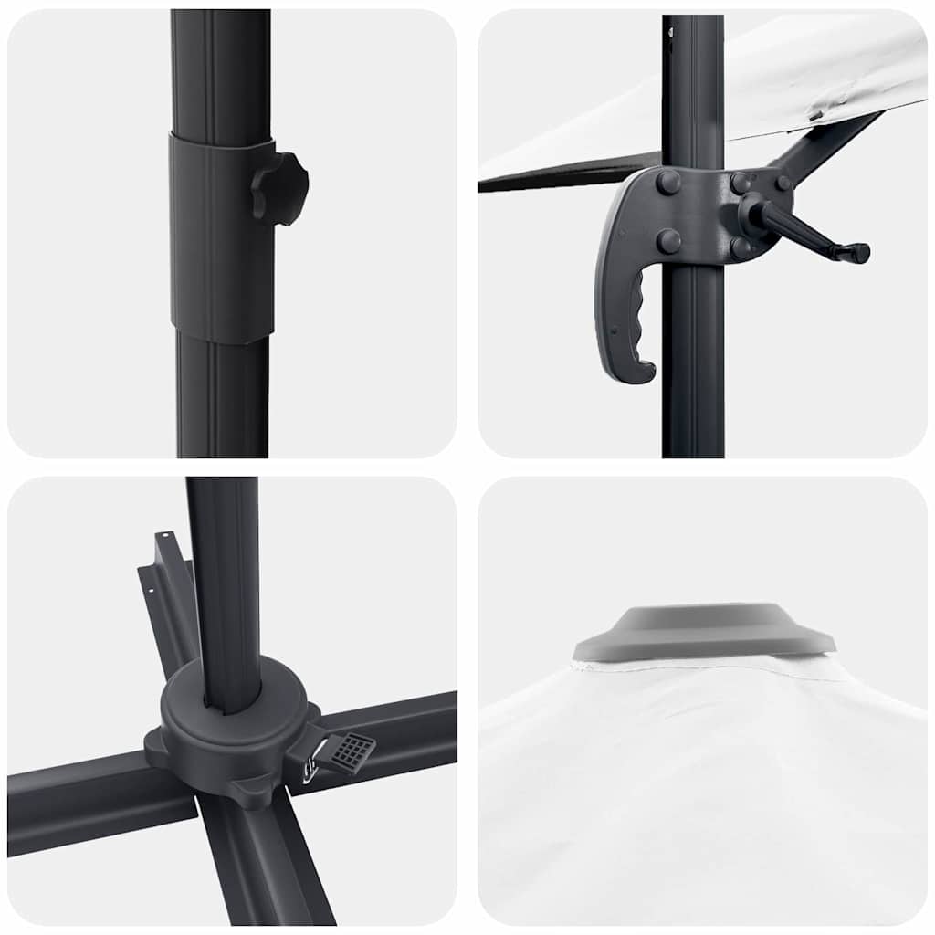 Guarda-sol Areia 351 x 250 x 260 cm Poliéster e Alumínio