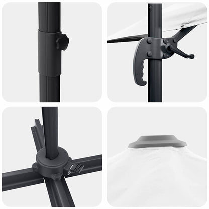 Guarda-sol Areia 351 x 250 x 260 cm Poliéster e Alumínio