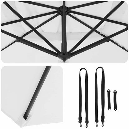 Guarda-sol Areia 351 x 250 x 260 cm Poliéster e Alumínio