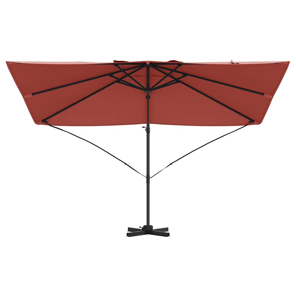 Guarda-sol Terracota 351 x 250 x 260 cm Poliéster e Alumínio