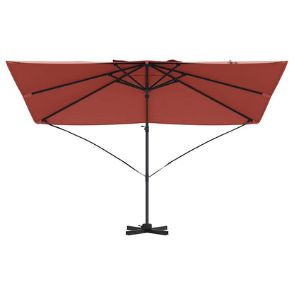 Guarda-sol Terracota 351 x 250 x 260 cm Poliéster e Alumínio