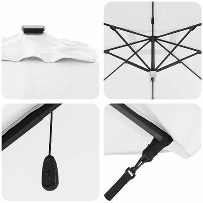 Parasol Roma Bege 286 x 284 x 270 cm Alumínio e Poliéster