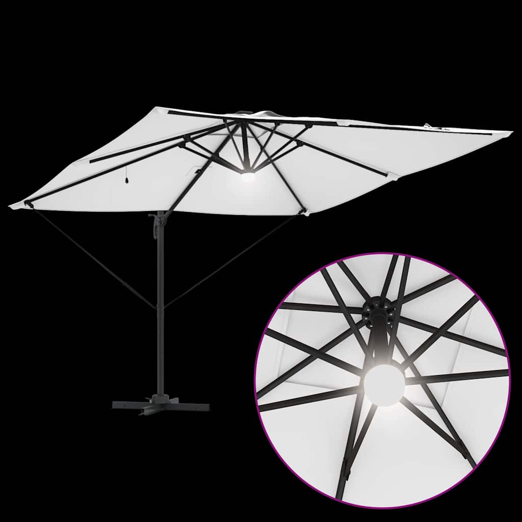 Parasol Roma Bege 286 x 284 x 270 cm Alumínio e Poliéster
