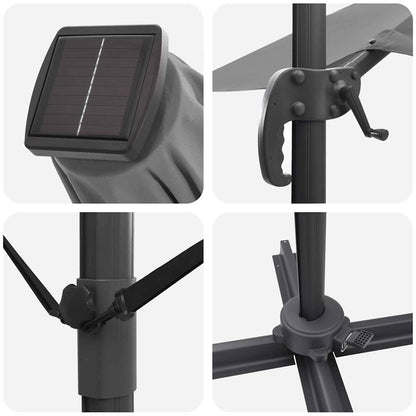 Parasol Roma Antracite 286 x 284 x 270 cm Alumínio e Poliéster