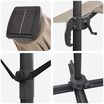 Guarda-sol Cinzento-acastanhado 351 x 250 x 253 cm