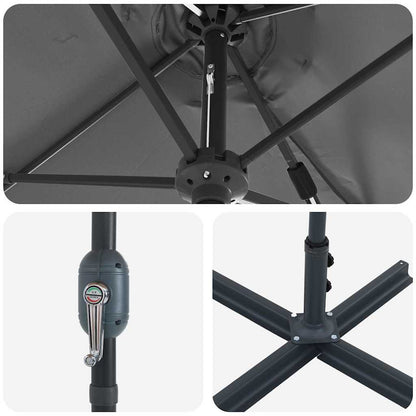 Guarda-sol de Jardim Antracite 370 x 197 x 239 cm