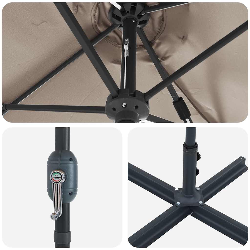 Guarda-sol de Jardim Cinzento-acastanhado 370 x 197 x 239 cm