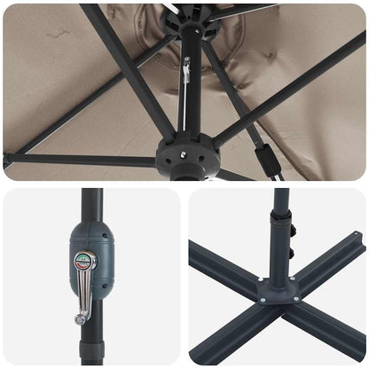 Guarda-sol de Jardim Cinzento-acastanhado 370 x 197 x 239 cm