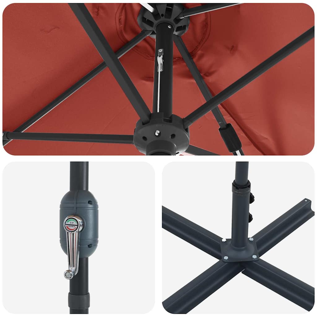 Guarda-sol de Jardim Terracota 370 x 197 x 239 cm