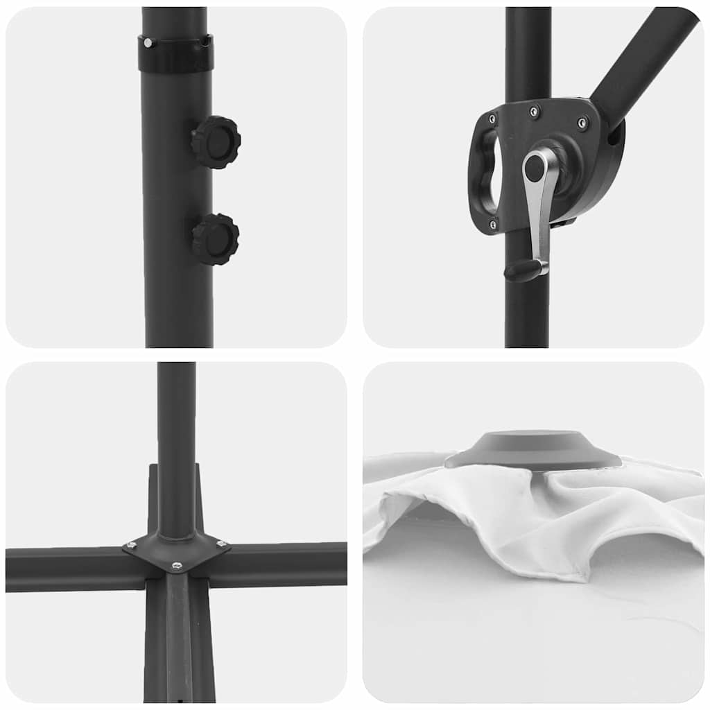 Guarda-sol Areia 372 x 198 x 243 cm Poliéster e Alumínio