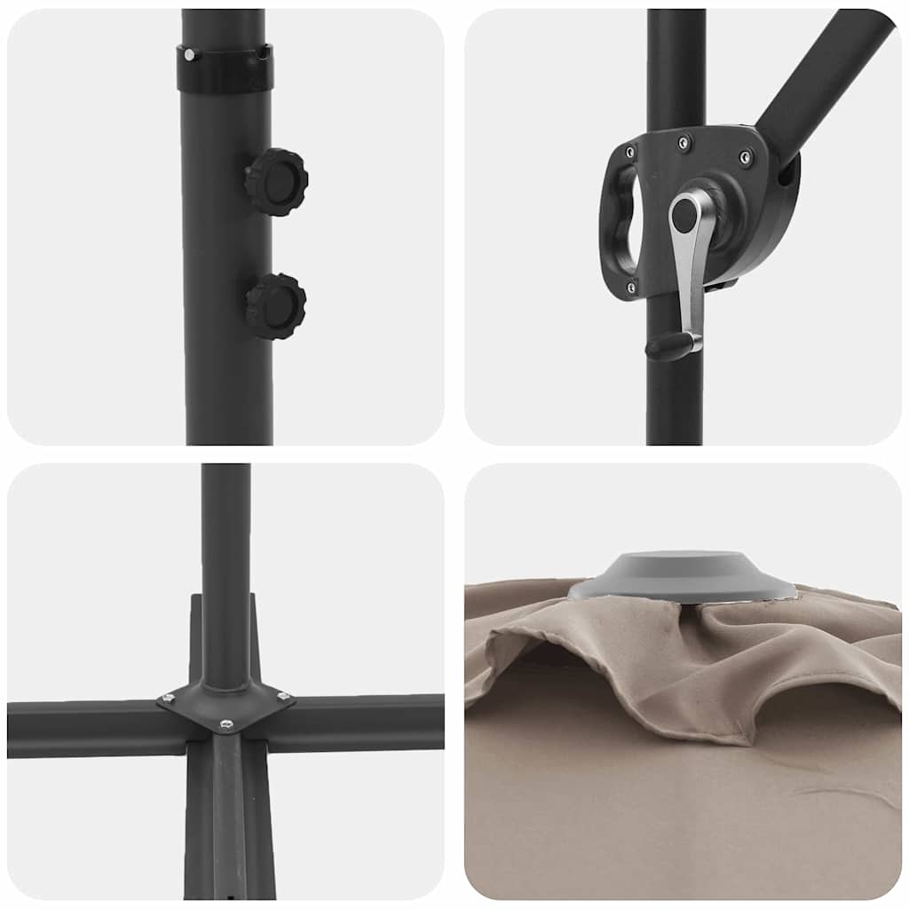 Guarda-sol Cinzento-acastanhado 372 x 198 x 243 cm