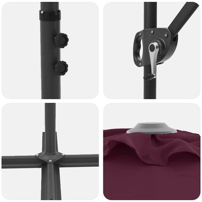 Guarda-sol Vermelho Bordeaux 372 x 198 x 243 cm