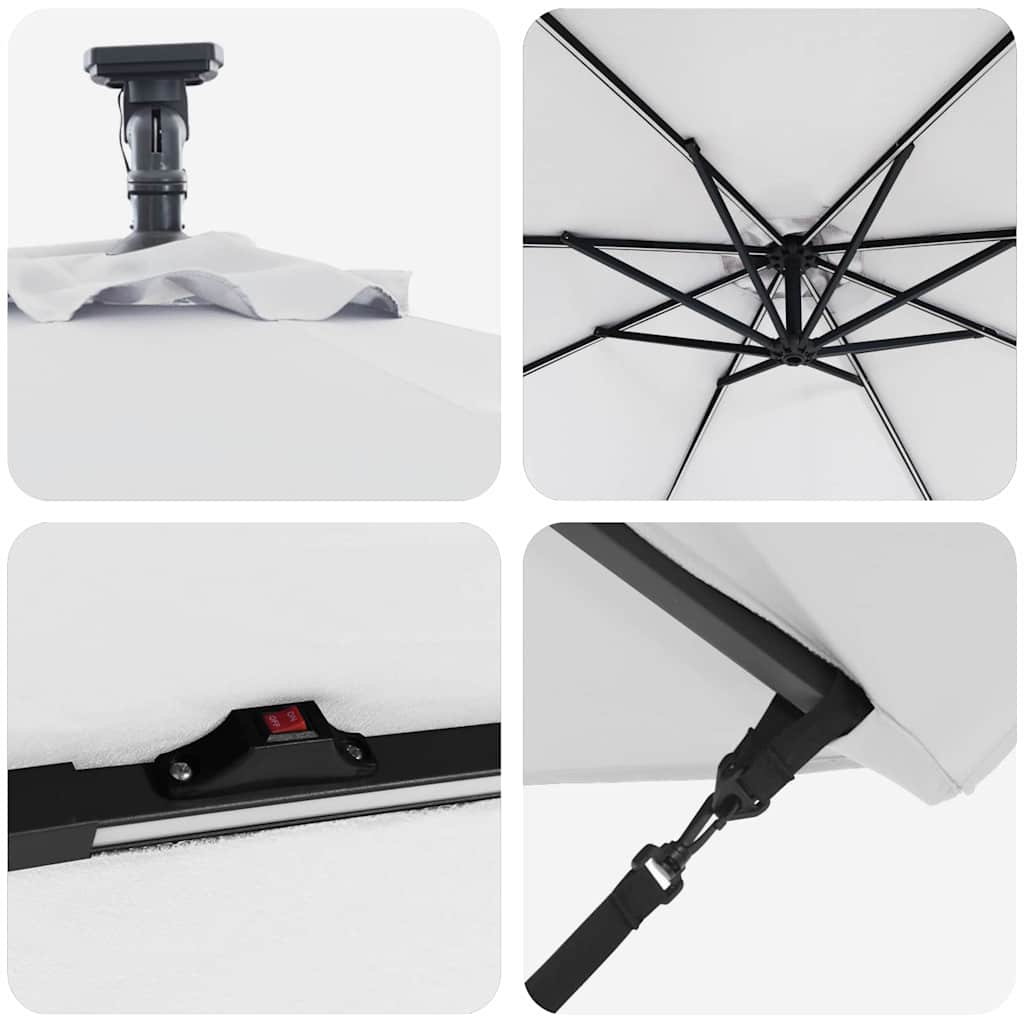 Guarda-sol Areia 294 x 294 x 248 cm Poliéster e Alumínio