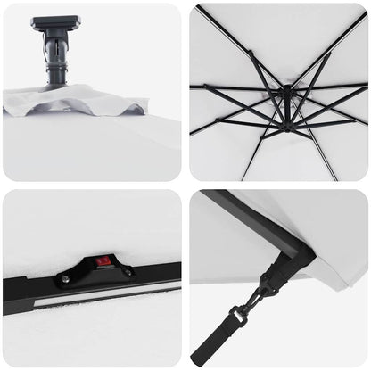 Guarda-sol Areia 294 x 294 x 248 cm Poliéster e Alumínio