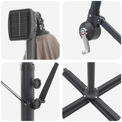 Guarda-sol Cinzento-acastanhado 294 x 294 x 248 cm