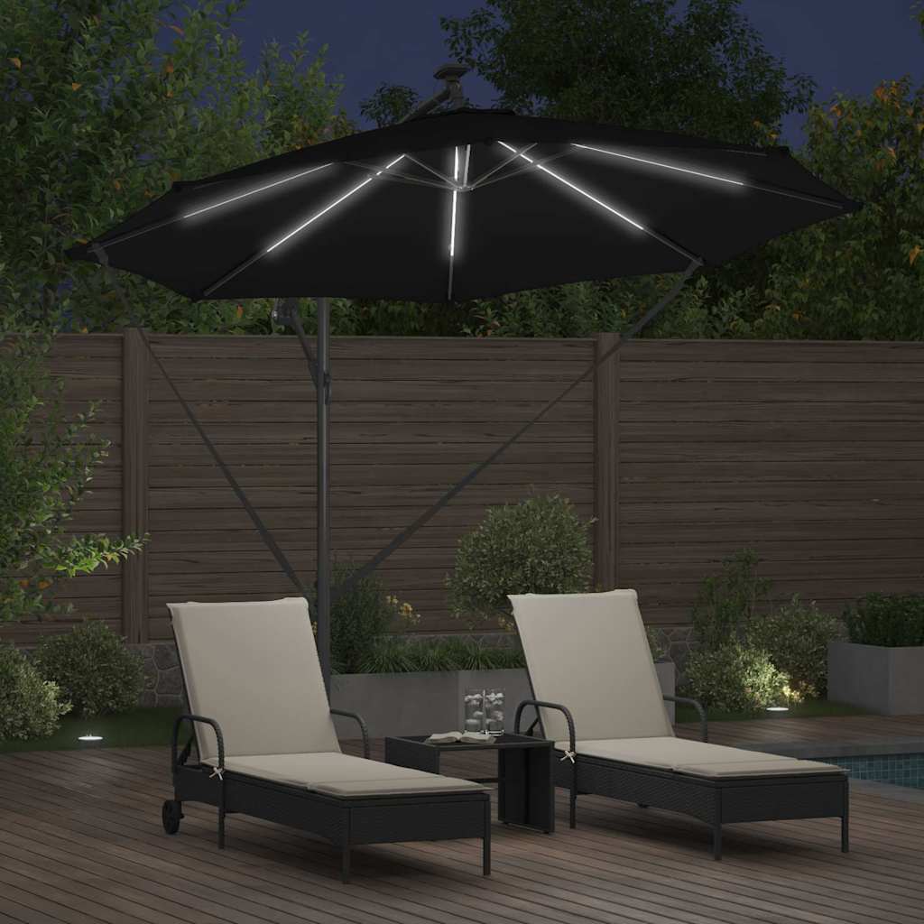 Guarda-sol Preto 294 x 294 x 248 cm Poliéster e Alumínio