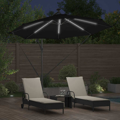 Guarda-sol Preto 294 x 294 x 248 cm Poliéster e Alumínio